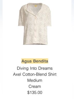 Agua Bendita Short sleeve crochet knit shirt